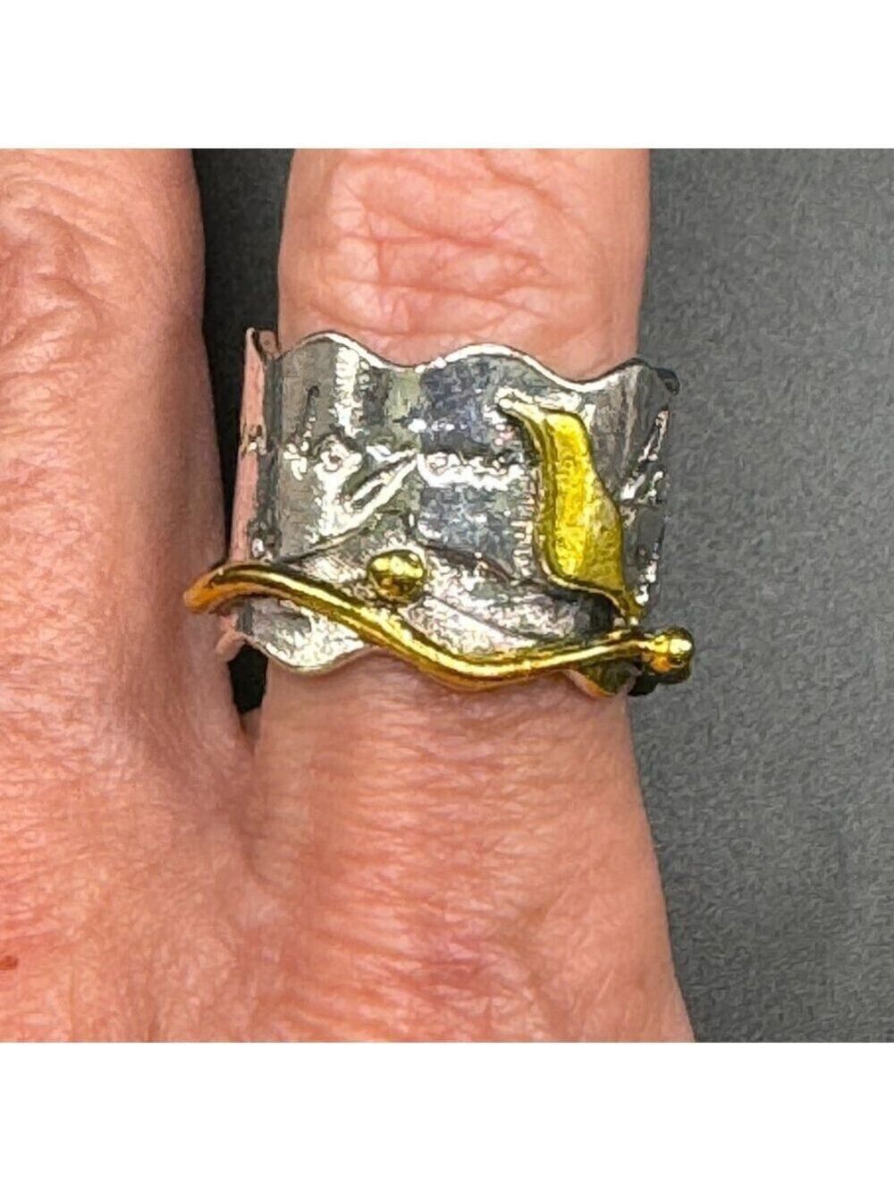 Boho Raven and Poe Inspired Two Tone Ring #1371 - Picture 5 of 8